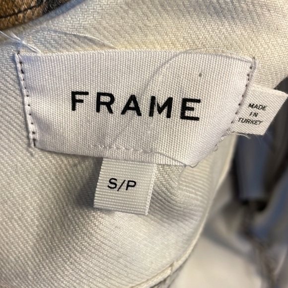 FRAME Le Vintage jacket coated python bomber / moto cotton stretch denim Small - Picture 11 of 17